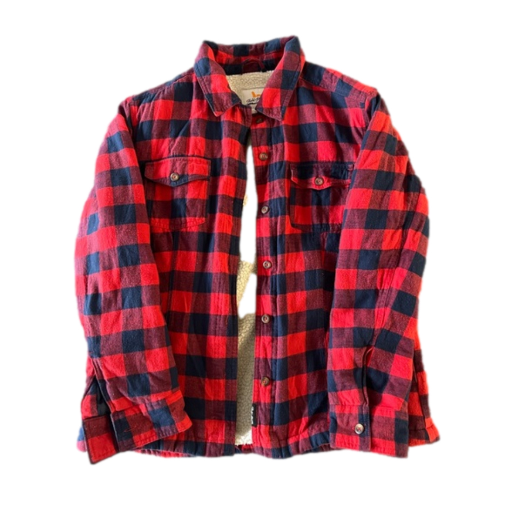 Field & Stream Women’s Sherpa Fleece Lined Flannel Shirt Jacket button down M